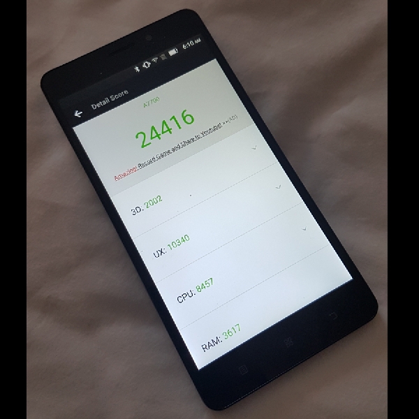 Uji Singkat : Ini Skor AnTuTu Benchmark Lenovo A7700