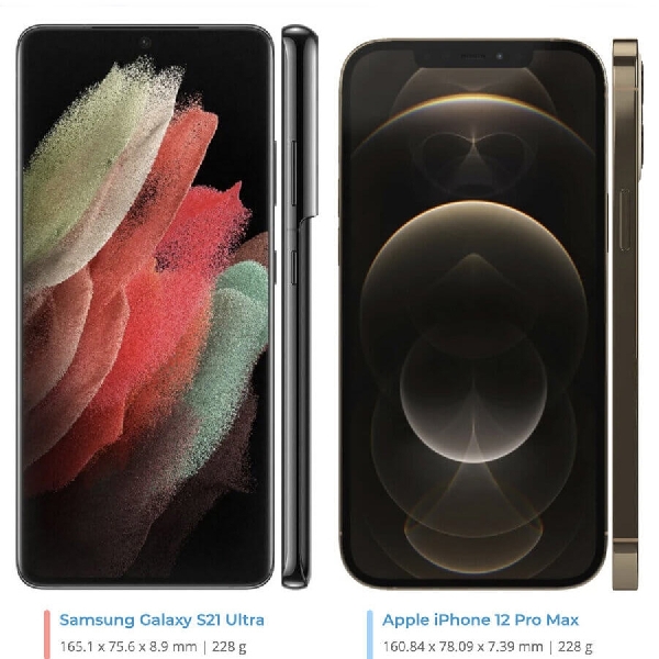 Perbandingan Samsung Galaxy S21 Ultra vs iPhone 12 Pro Max
