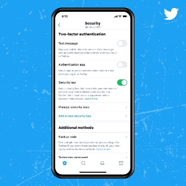 Sekarang Twitter Dapat di Proteksi Dengan Security Key