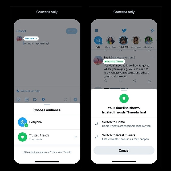Twitter Kembakan Fitur Linimasa Untuk “Trusted Friends”