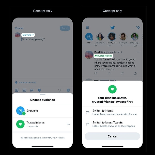 Twitter Kembakan Fitur Linimasa Untuk “Trusted Friends”