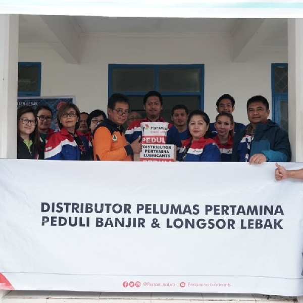 Pertamina Lubricants Ajak Distributor Salurkan Bantuan Korban Banjir Lebak Banten 
