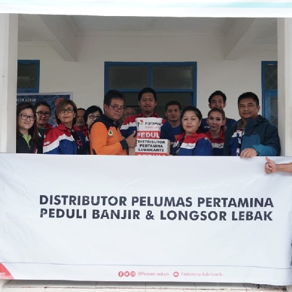 Pertamina Lubricants Ajak Distributor Salurkan Bantuan Korban Banjir Lebak Banten 