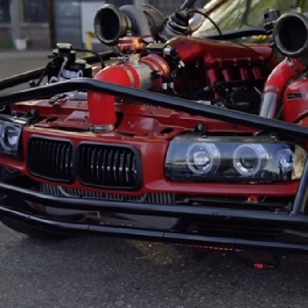 Gokil! BMW E36 Dipotong Jadi Gokart, Pakai Tubullar Bermesin Twin Turbo 1200HP