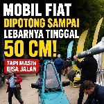 Mobil Fiat Dipotong Sampai Lebarnya Tinggal 50 Cm, Pakai Motor Listrik dan Tetap Bisa Jalan