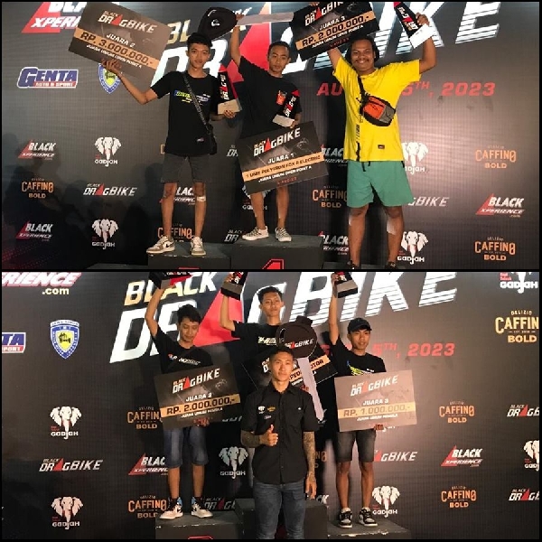 Daftar Pemenang Black Drag Bike 2023 Sidoarjo, Okto Zalfa Juara Umum Pemula, Joko Precil Juara Umum Seeded 
