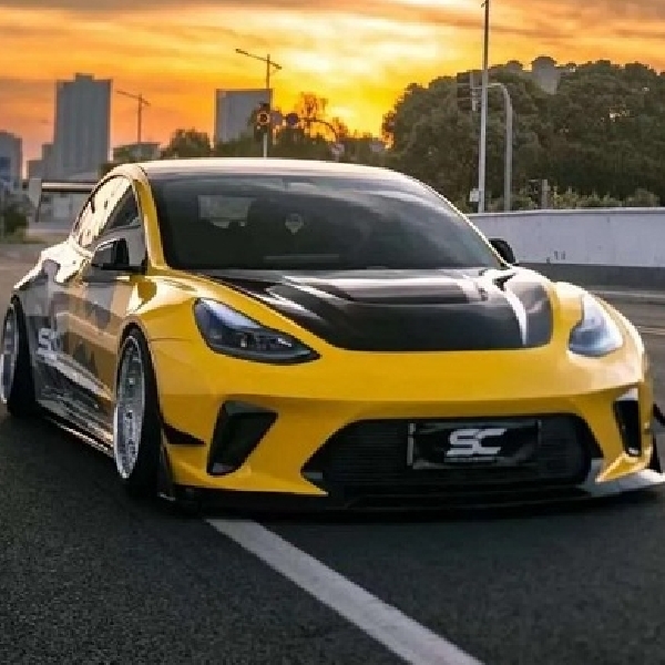 Tesla Model 3 Berparas Agresif, Eksterior Full Bodykit Ala Porsche GT3 RS