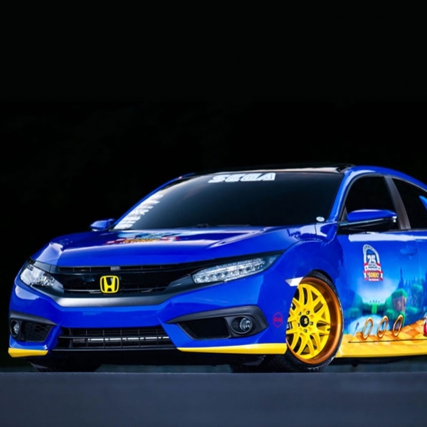 Rayakan Anniversary 25 Tahun, SEGA Modifikasi Honda Civic Bergaya Sonic