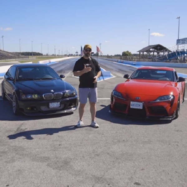 Supra Mk5 Adu Drag dengan BMW M3, Mesin Toyota 2JZ vs BMW B58