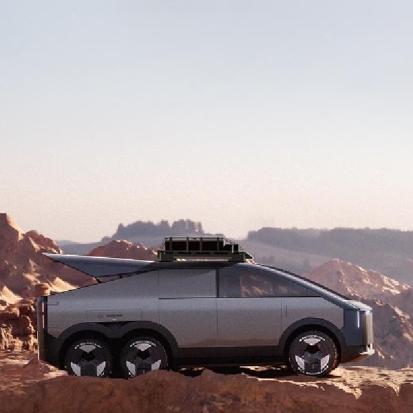 Xpeng Ungkap Konsep SUV Mirip Cybertruck dengan 6 Roda