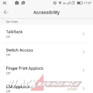 Anda akan dialihkan ke menu Accessibility untuk mengunci aplikasi