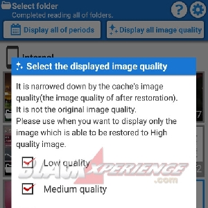 Anda dapat mengatur kualitas foto yang ingin dikembalikan