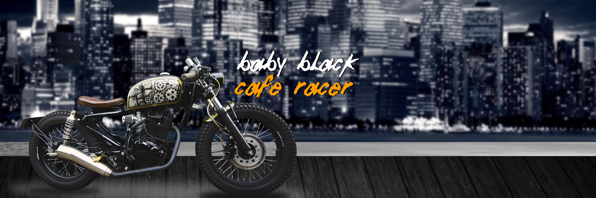 Modifikasi Megapro Baby Black Cafe Racer