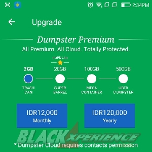 Berbagai fitur tambahan yang ada di versi premium Dumpster