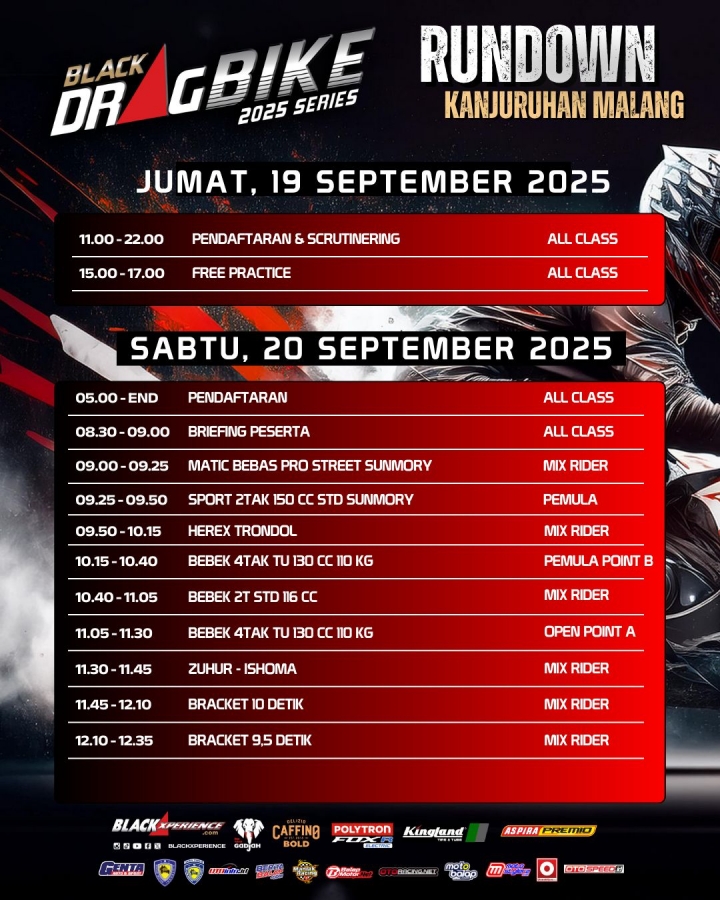 Black Drag Bike Kanjuruhan Malang Siap Digelar, Ini Rundown Resminya