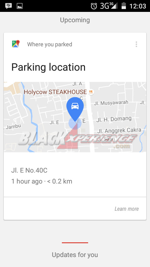 Fitur Parking Location untuk menemukan tempat Anda memarkir mobil