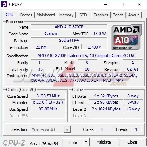 Hasil CPU-Z