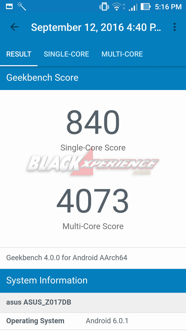 Hasil GeekBench Zenfone 3