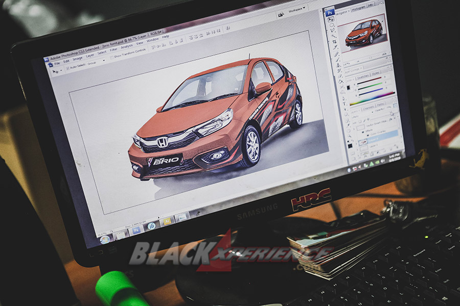 Modifikasi Body All New Honda Brio dengan Cutting Sticker