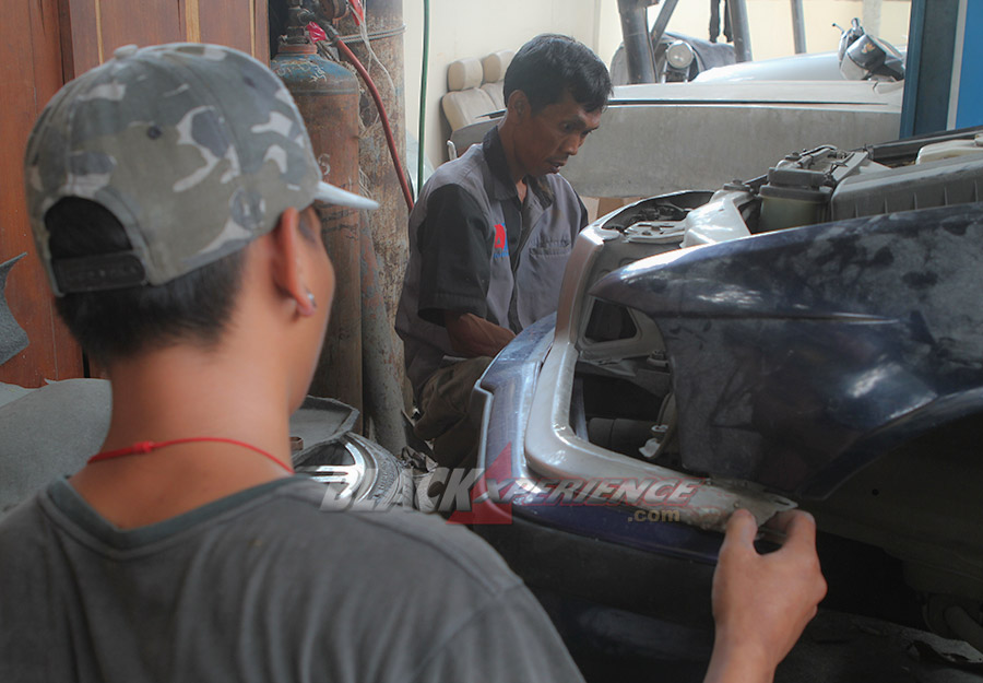 Proses fitting bumper depan MTechnic