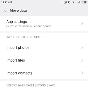 Import Export Data Between  Space