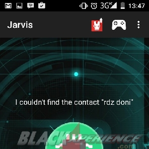 Jarvis saat mencoba mencari kontak di smartphone