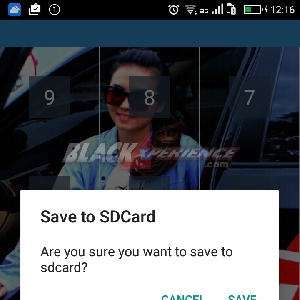 Klik save untuk menyimpan potongan gambar di SD card