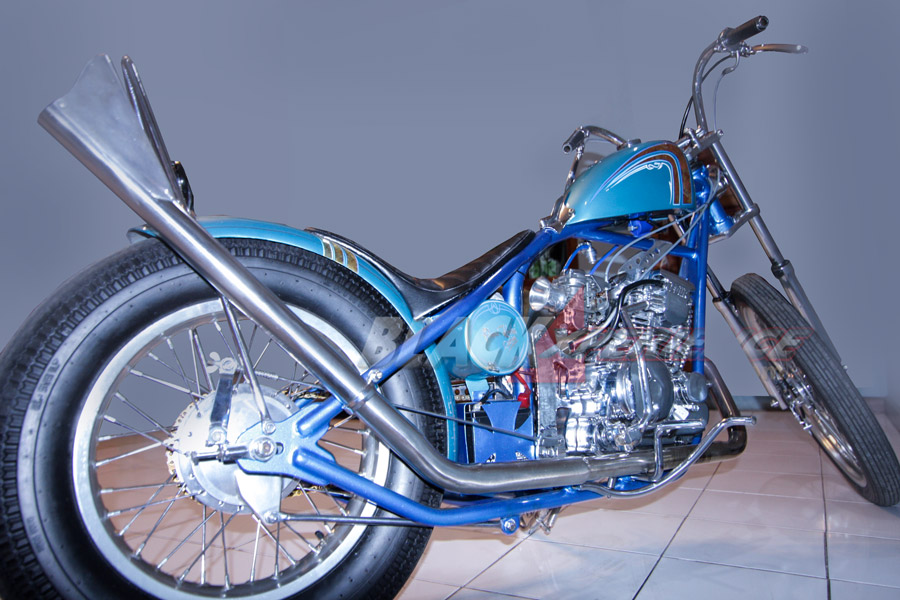 Modifikasi Yamaha Scorpio The Blue Pon Chopper 
