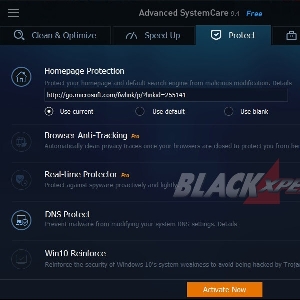 Menu Advance System Care Protect