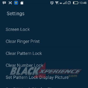 Menu pengaturan aplikasi Fingerprint AppLock (Real)