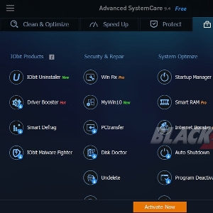 Menu Toolbox Advance System Care