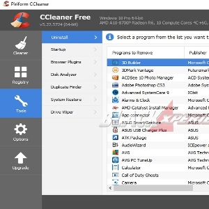 Menu Tools CC Cleaner