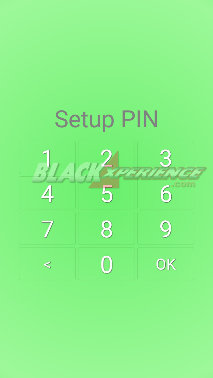 Opsi penguncian PIN di aplikasi Fingerprint AppLock