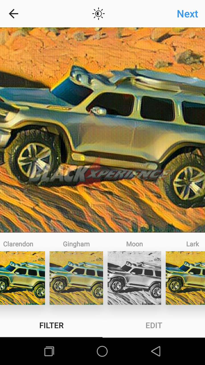Poles dengan filter efek bawaan Instagram jika kurang puas 