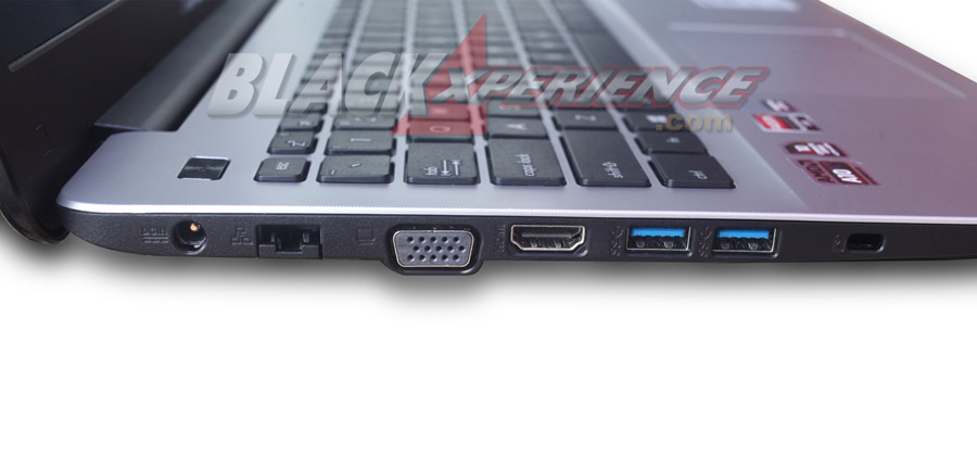 Port HDMI, VGA, USB 3.0, LAN, dan Charger