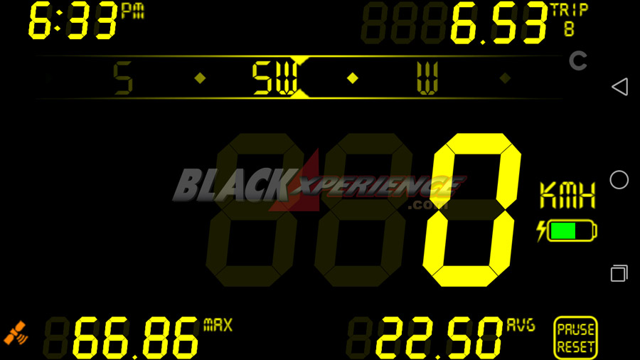 Display Color Kuning DigiHUD Speedometer