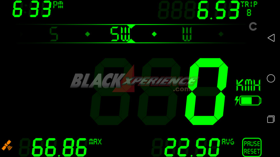 Display Color Hijau DigiHUD Speedometer