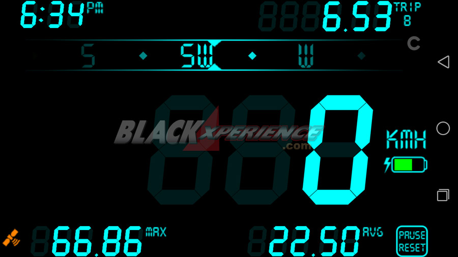 Display Color Biru Muda DigiHUD Speedometer