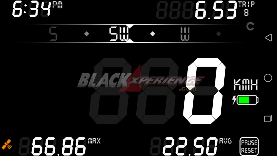 Display Color Putih DigiHUD Speedometer