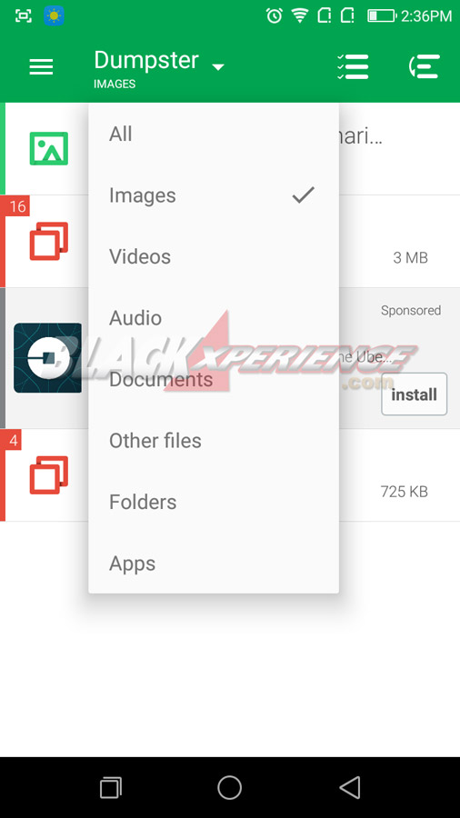 Selain foto, Dumpster dapat mengembalikan video, audio, dokumen, dsb