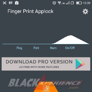 Tampilan halaman utama aplikasi Fingerprint AppLock