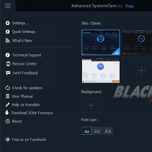 Tampilan Menu Advance System Care