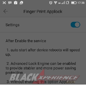 Tekan ok agar aplikasi Fingerprint AppLock dapat digunakan