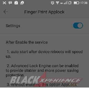 Tekan ok agar aplikasi Fingerprint AppLock dapat digunakan