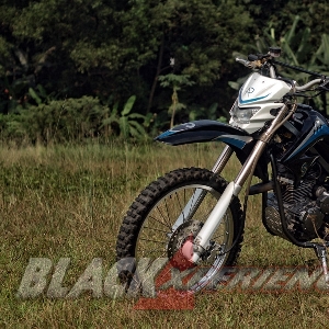 Modifikasi Trail Custom nan Kekar dan Elegan, Berbasis Scorpio 250 cc