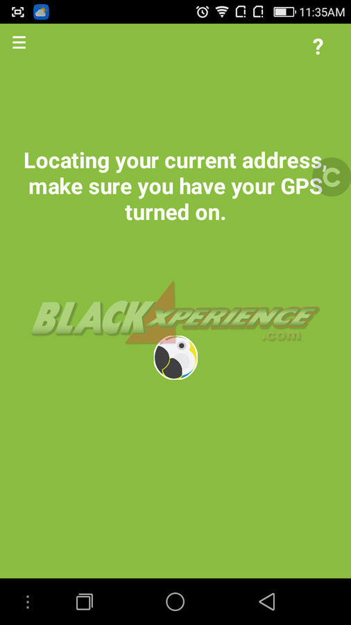 Untuk mendeteksi lokasi Anda, GPS harus di smartphone harus aktif