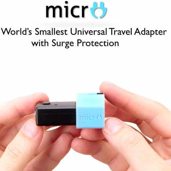 Micro Universal Travel Adapter, Ringkas, Modular dengan Surge Protection