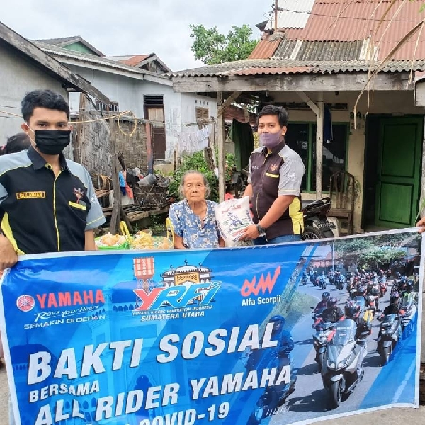 YRFI Sumut dan Alfa Scorpii Bagikan Bantuan Ratusan Paket Sembako