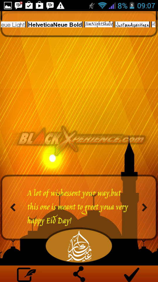 Greeting Card Maker - Edit jenis Font