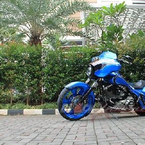 Bagian samping Harley-Davidson Streetglide Bagger style